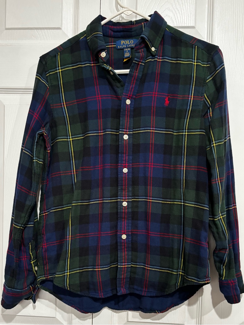 Polo by Ralph Lauren Navy and Green Plaid Button-Down Shirt